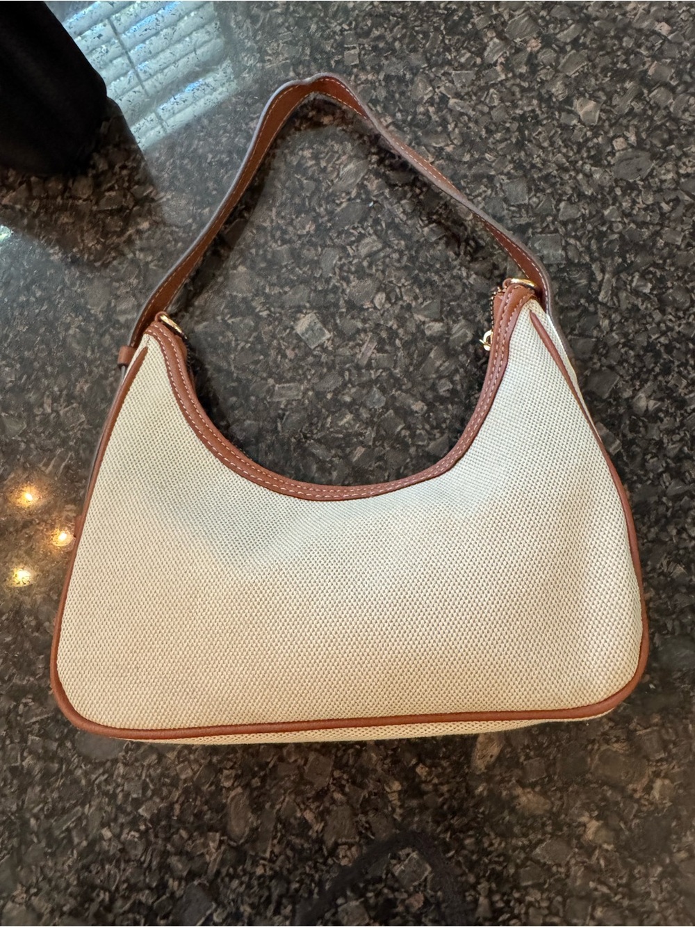 Classic Cream and Brown Shoulder Bag - Women